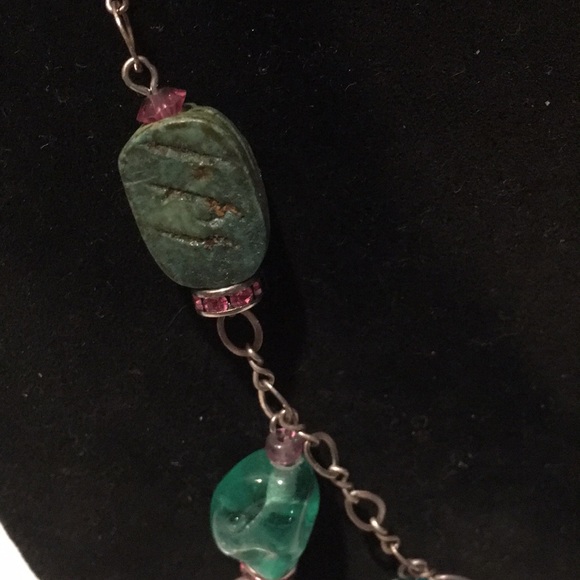 Iris Lane sterling silver gemstone dangle necklace - Picture 4 of 8